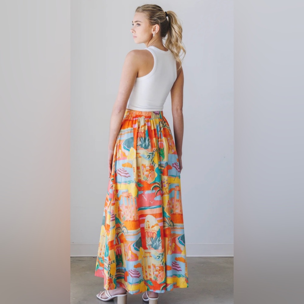 New Show Me Your Mumu Pisa Skirt Postcards from Italia with Pockets Size Medium - Picture 4 of 16